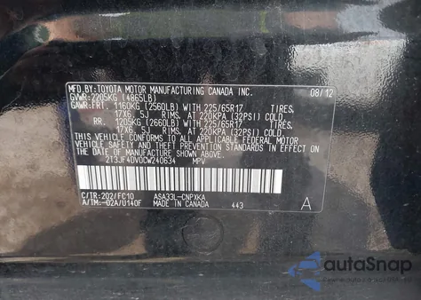 2012 Toyota Rav4 z USA, uszkodzony, nr VIN 2T3JF4DV0CW240634